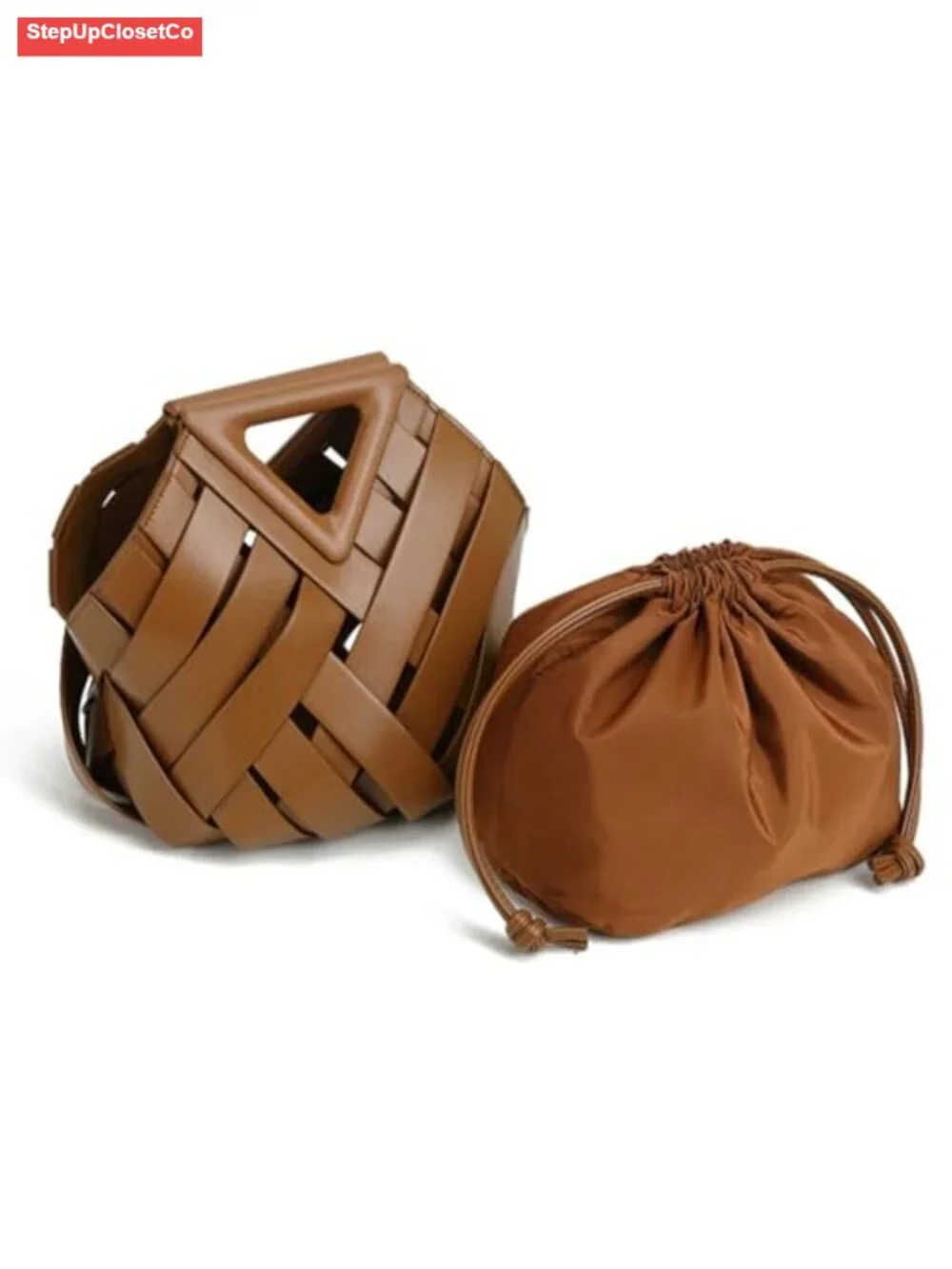 Vegan Leather Woven Clutch Purse for Women Crossbody Shoulder Bag Top Handle
